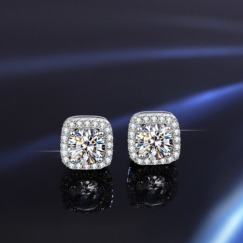 925 sterling silver moissanite earrings