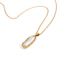 18K gold inlaid irregular pearl design light luxury noble pendant necklace