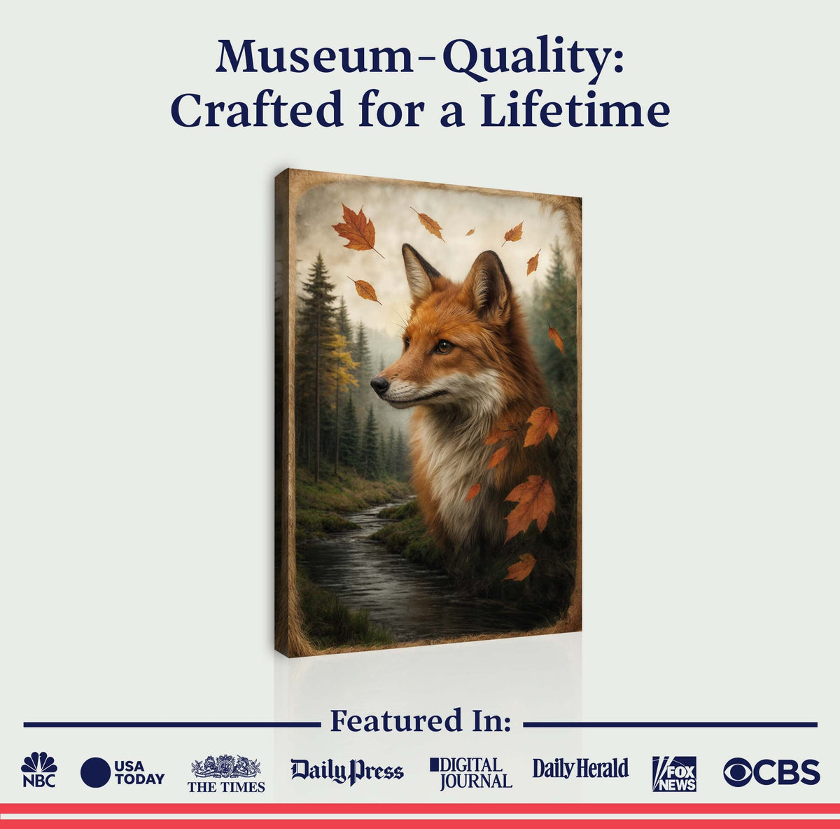 Autumn Fox Double Exposure Wall Art