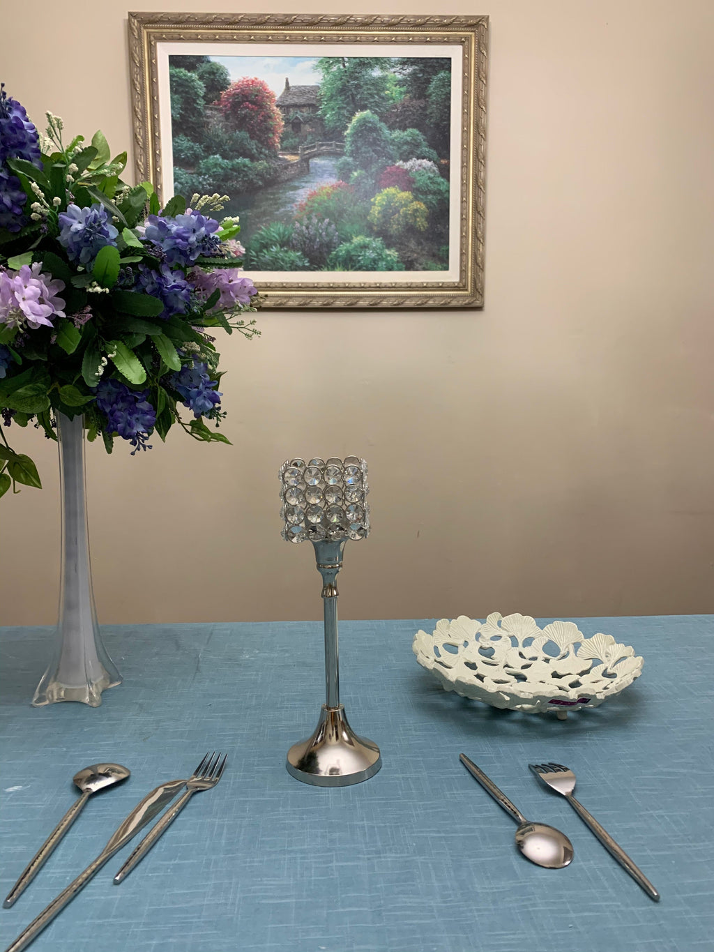 Hurricane Crystal Candle Holder (Square, 10")