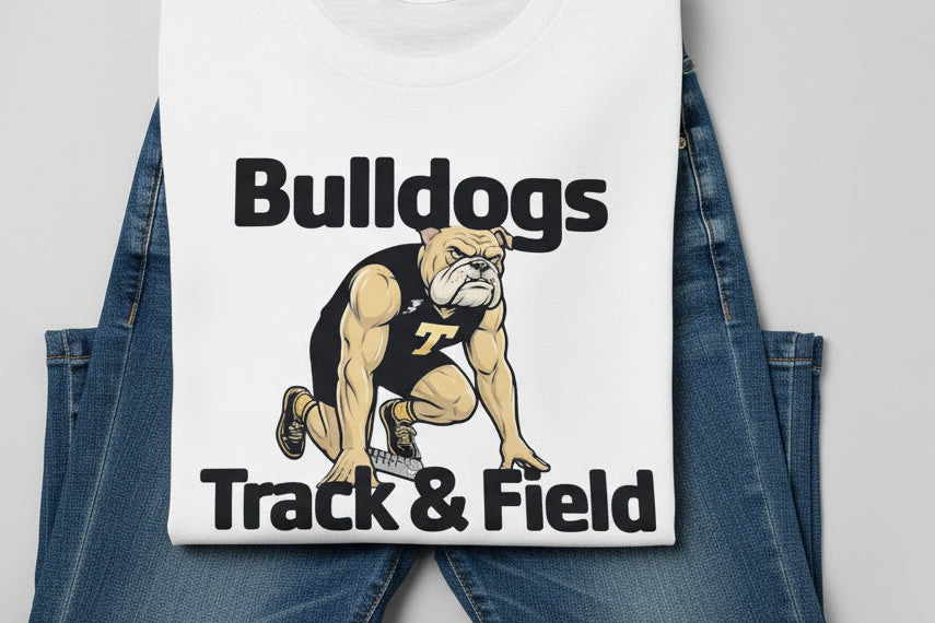 Bulldog track and field - spirit wear, athletic wear