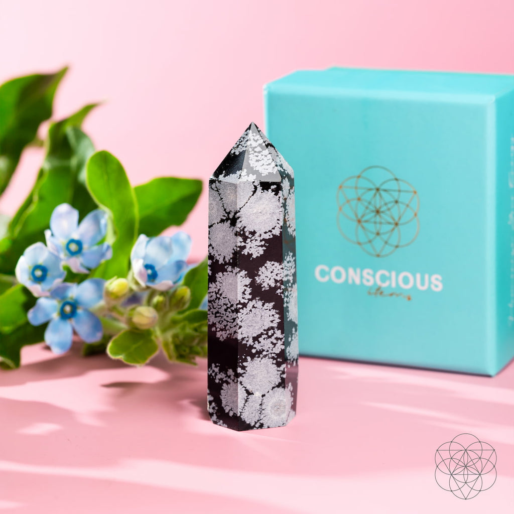 Spiritual Bodyguard - Snowflake Obsidian Point
