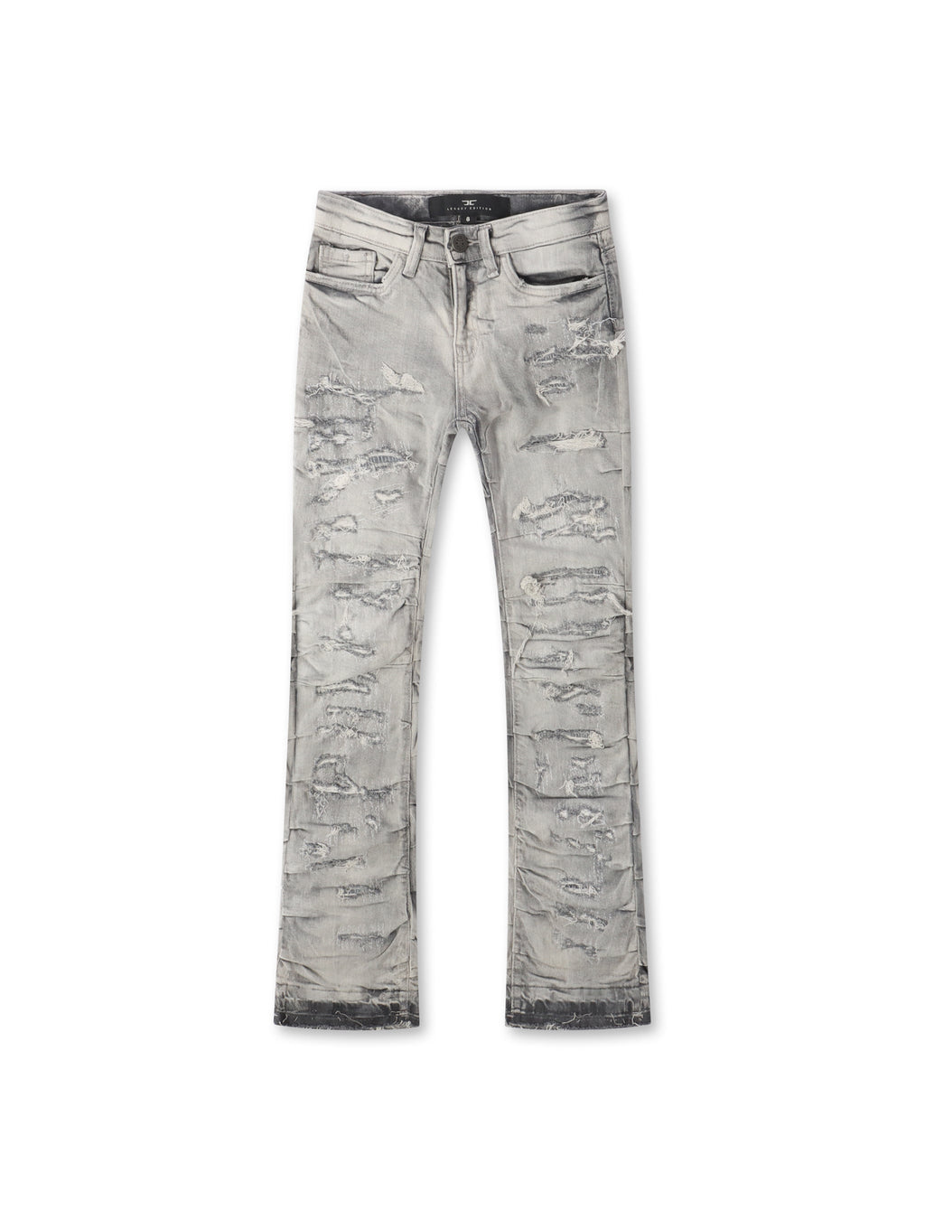 Jordan Craig Kids Pleated Side Seam Shredded Jeans - Arctic Grey