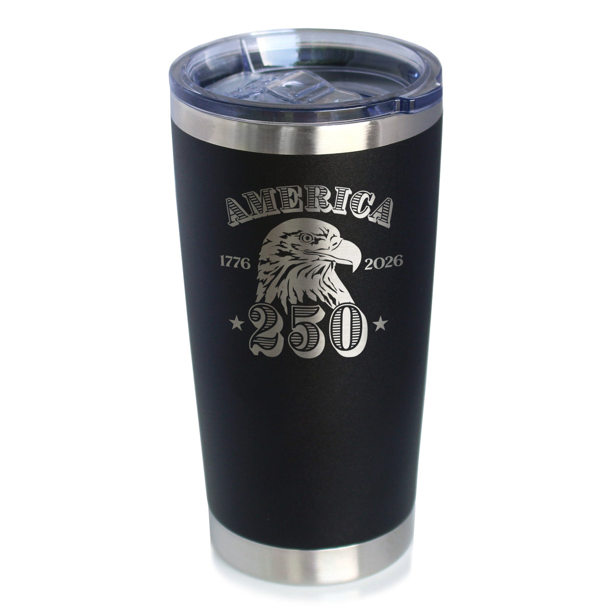 America 250th Anniversary Insulated Coffee Tumbler with Sliding Lid America 250 Merchandise Etched in USA 20oz Stainless Steel Tumbler