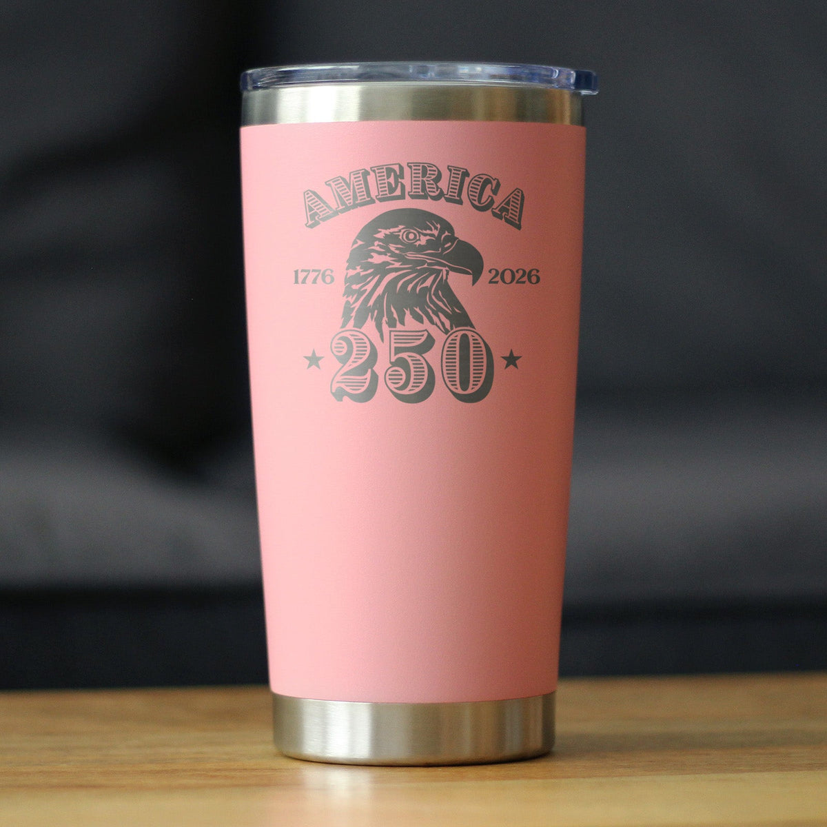 America 250th Anniversary Insulated Coffee Tumbler with Sliding Lid America 250 Merchandise Etched in USA 20oz Stainless Steel Tumbler