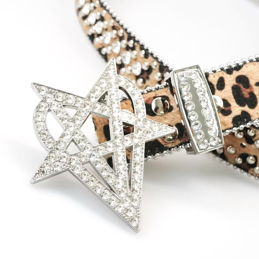 "OVD STUDDED BELT" - LGHTLEOPARD