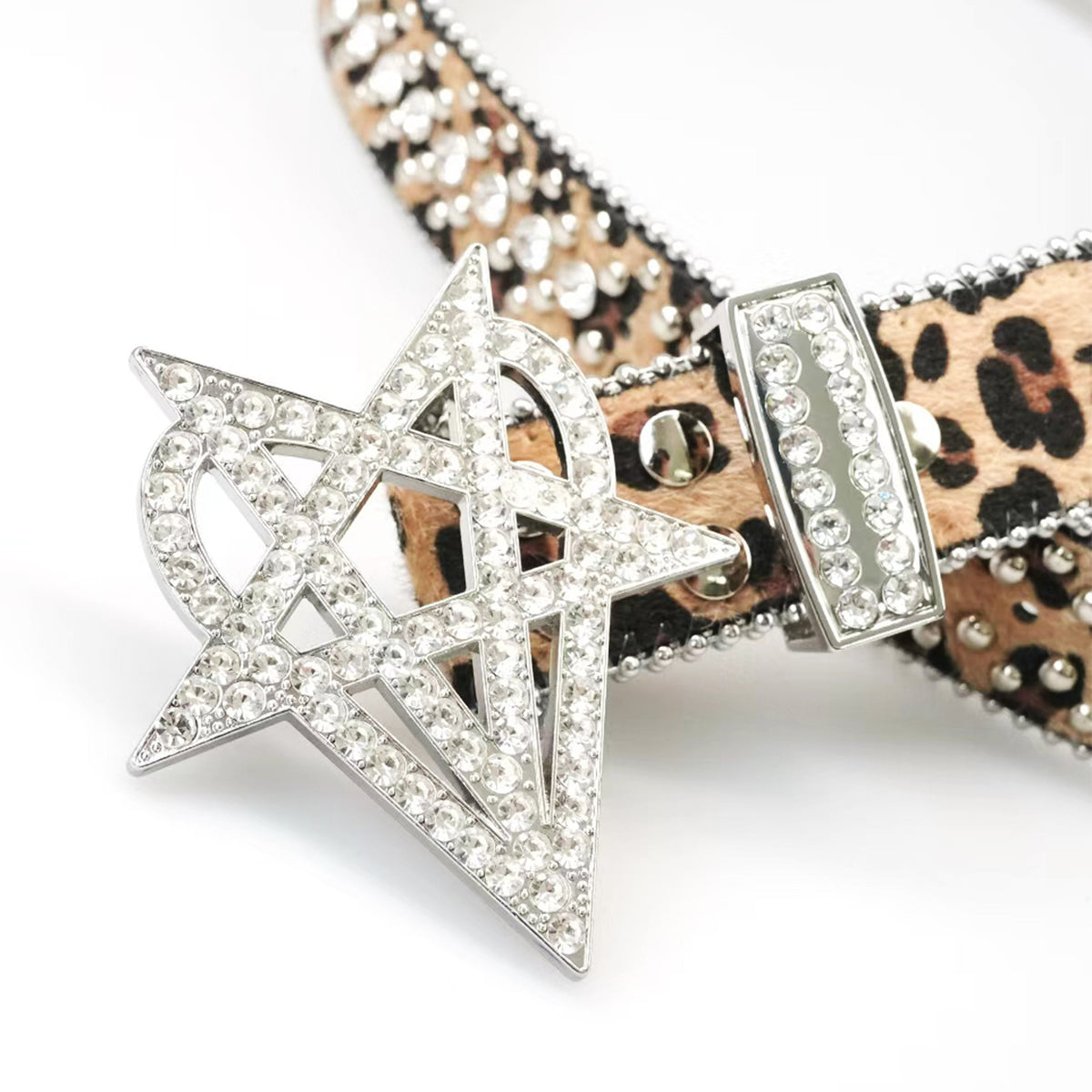 "OVD STUDDED BELT" - LGHTLEOPARD