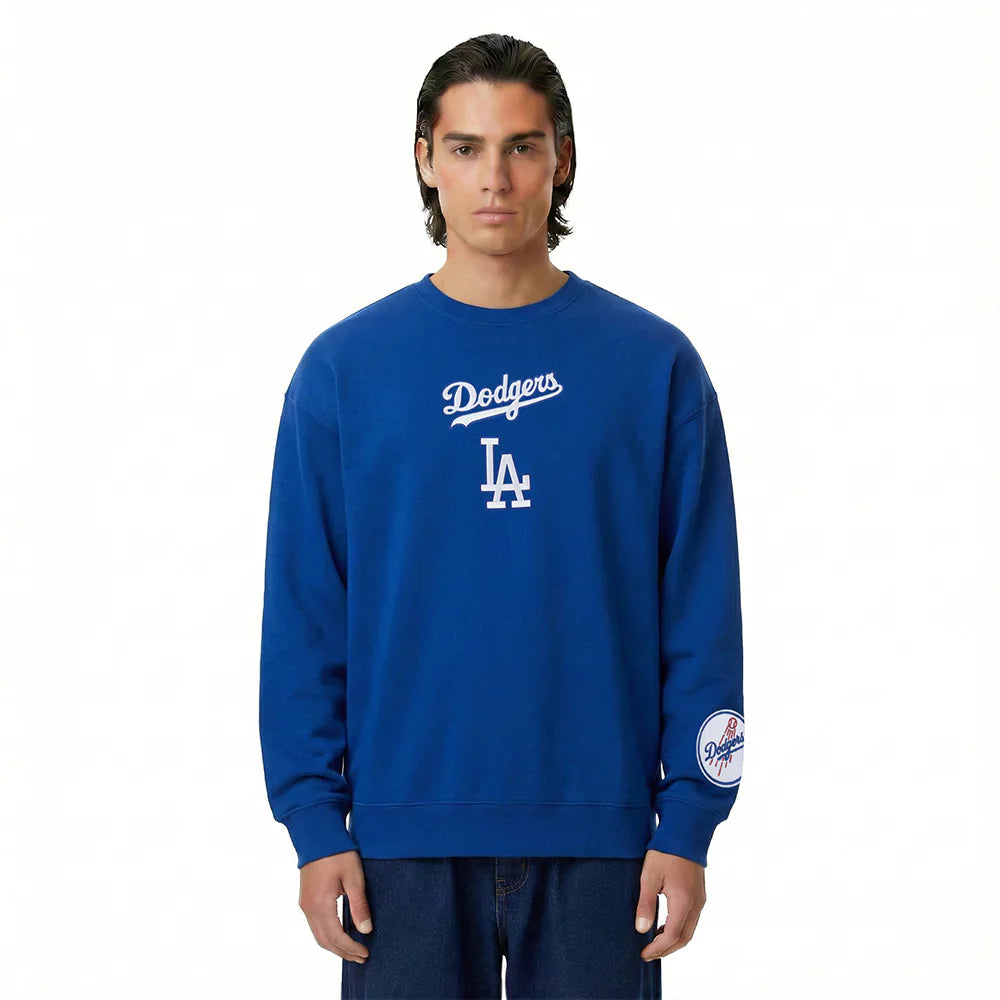 Pro Standard LA Dodgers Wingspan Drop Shoulder Crewneck - Dark Blue