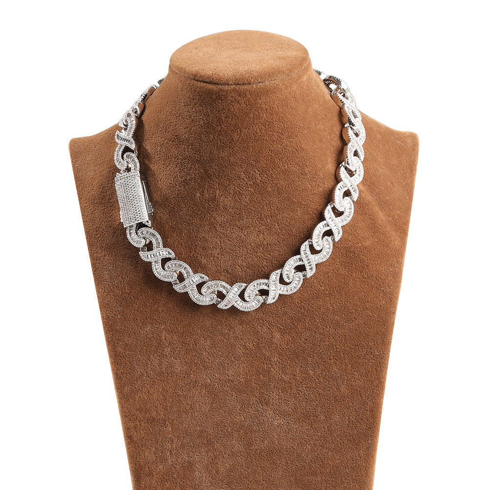 15mm Diamond Geometric Infinity Cuban Chain