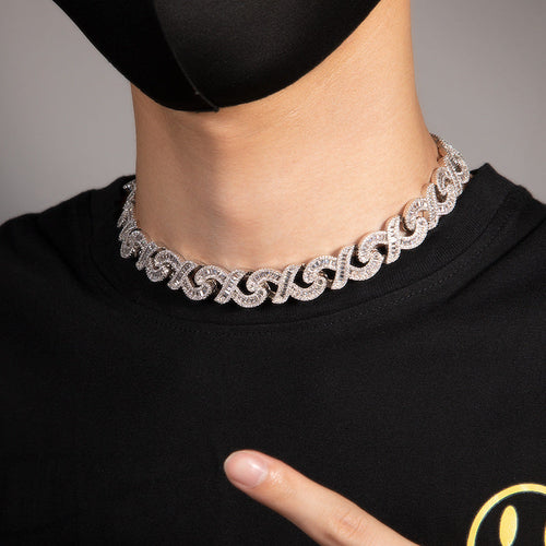 15mm Diamond Geometric Infinity Cuban Chain