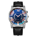 Large-dial, hollow-out blue-light men's watch.