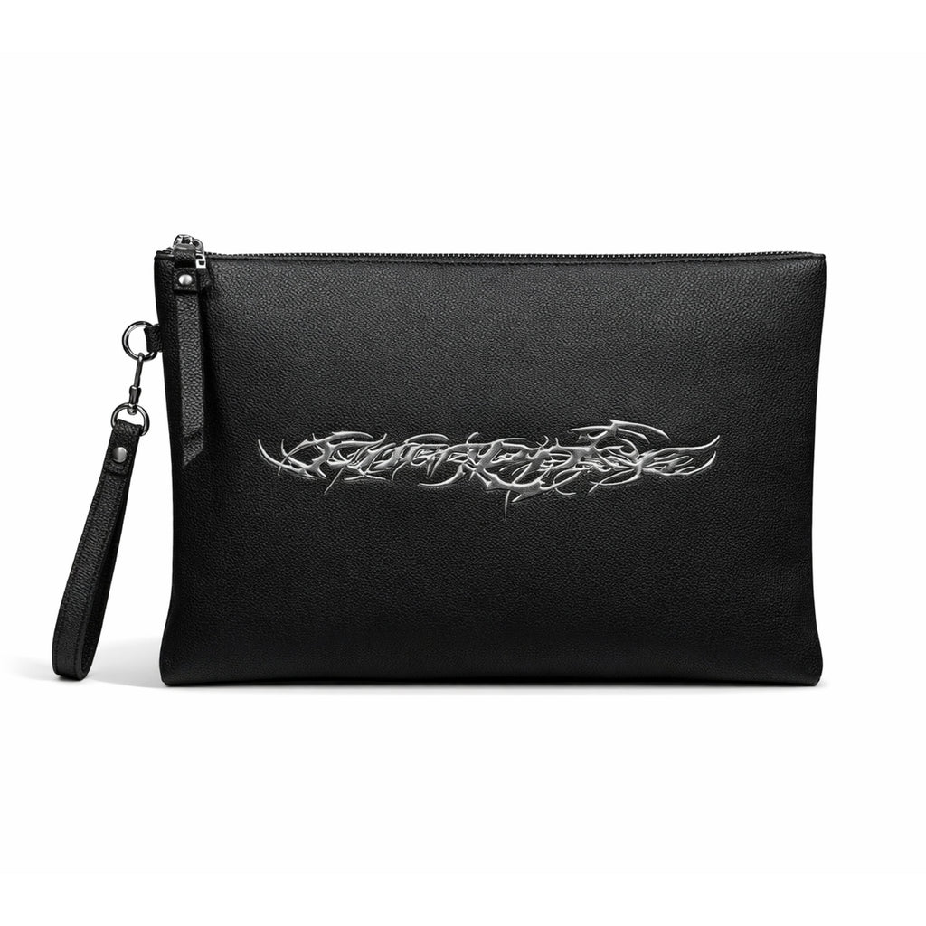 "TRIBAMETAL" LEATHER POUCH