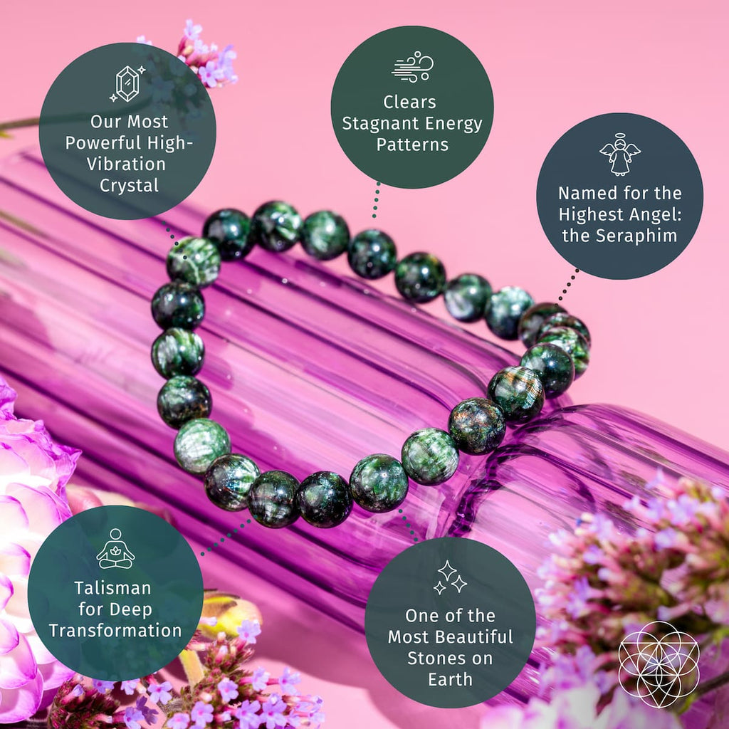 Angel Energy – Rare Seraphinite Bracelet of Transformation