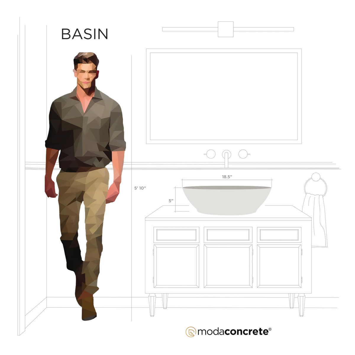 Basin Concrete Sink