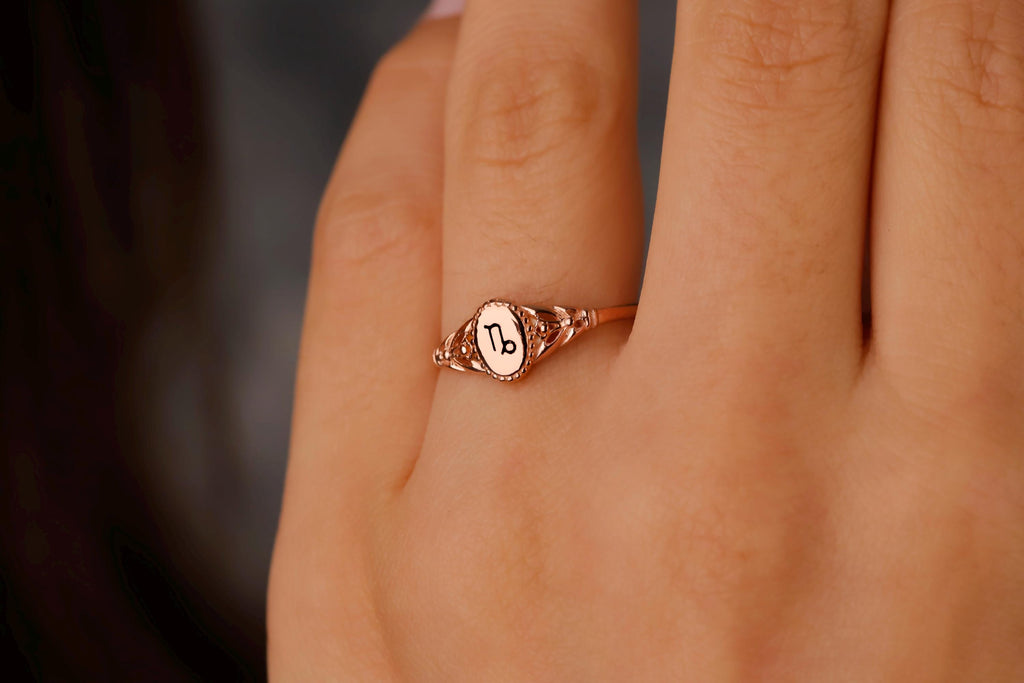 Celestial Charm Zodiac Ring - Engraved 925 Sterling Silver Horoscope Jewelry