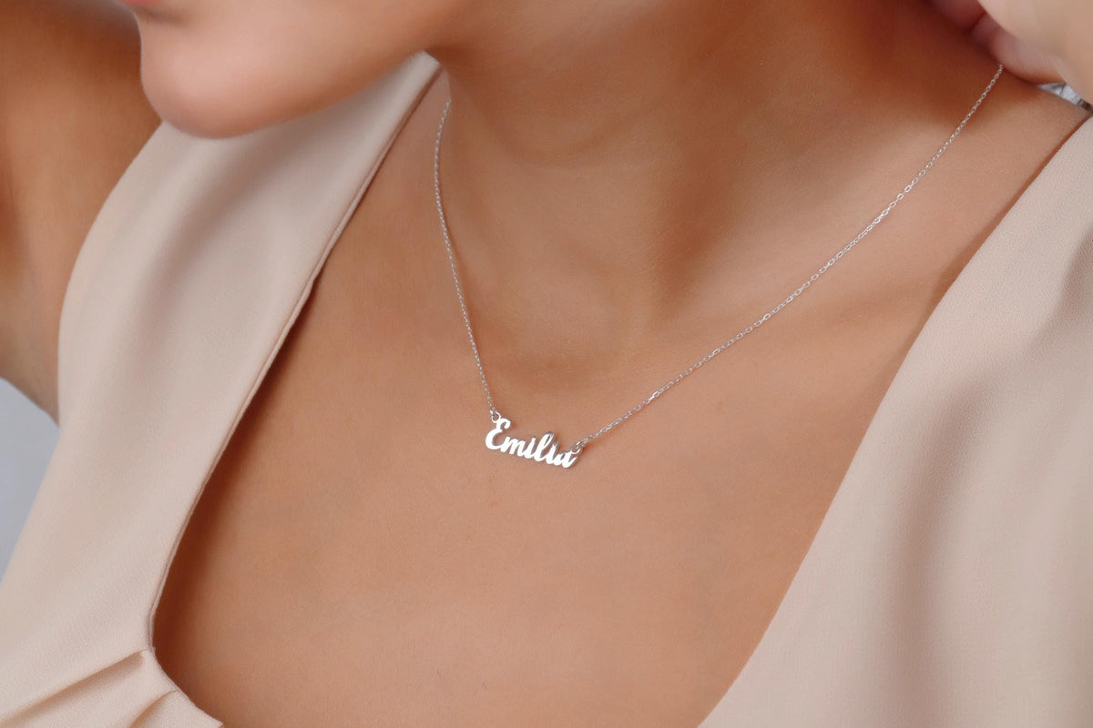 Personalized Sterling Silver Name Necklace | Signature Font Elegance